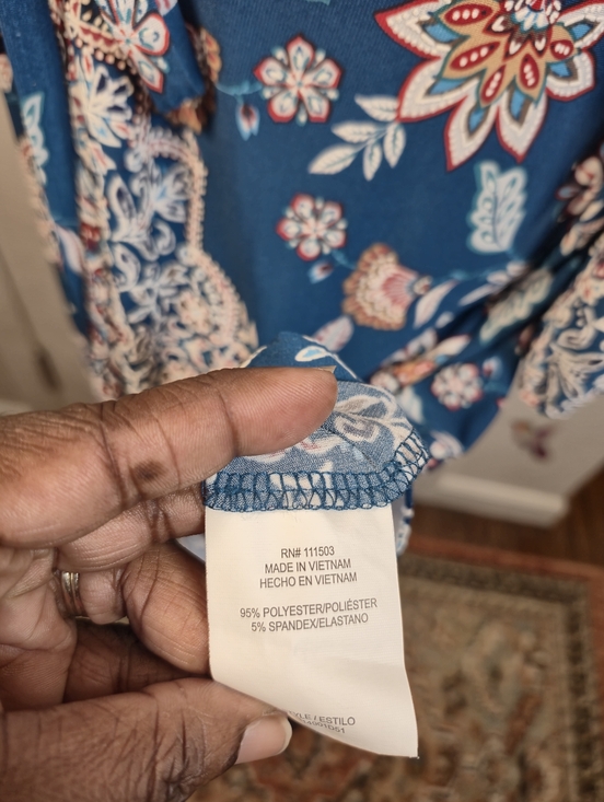 Luxology Boho Medallion Midi Dress with Belt Teal XL - Picture 8 of 8